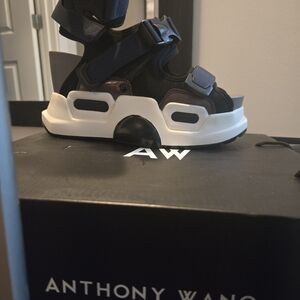 Anthony Wang Black and White Platform Sport Sandals for Women